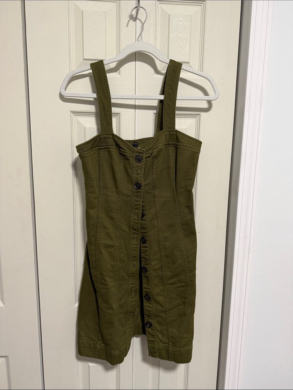 Banana Republic Olive Green Button-Front Mini Dress